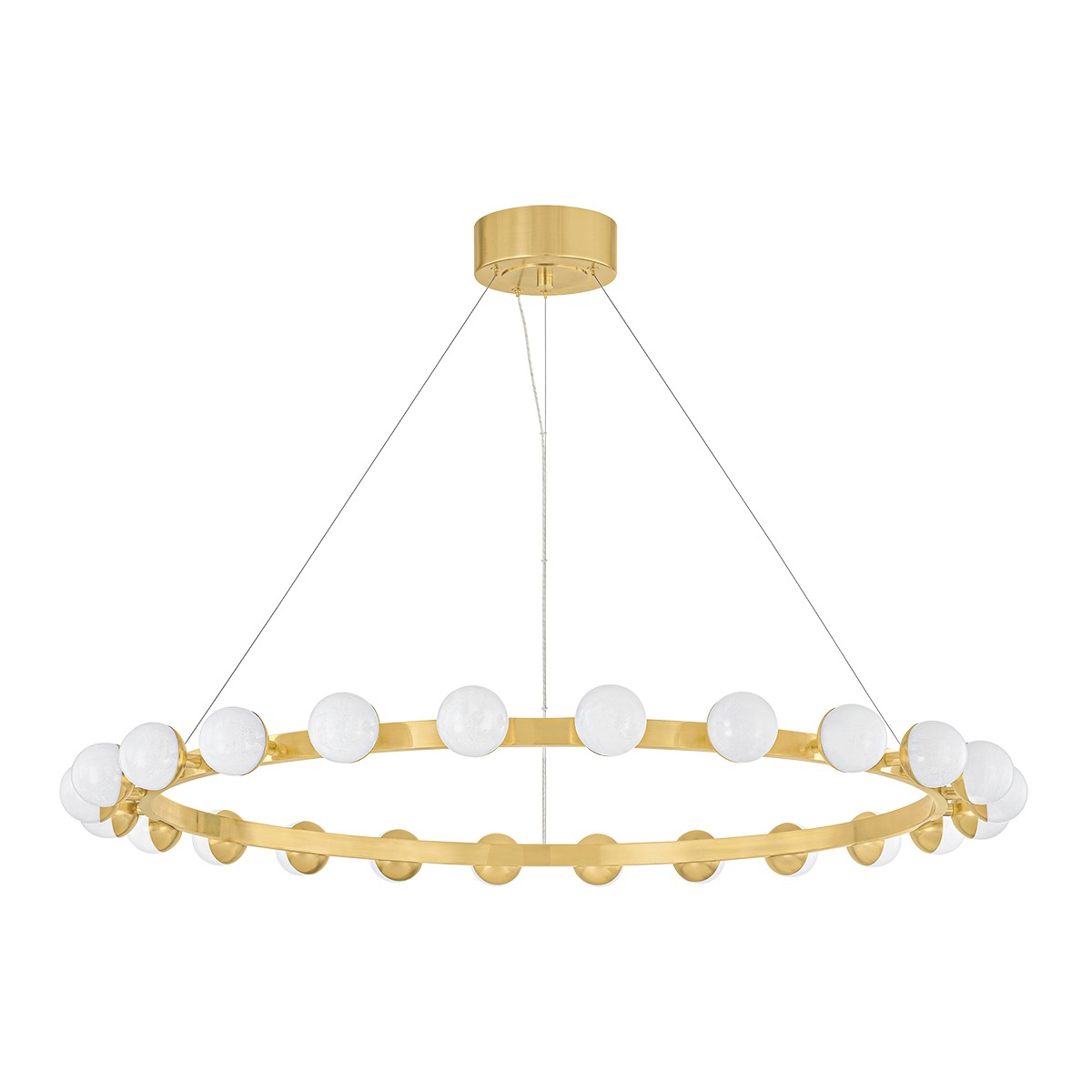 Vintage Brass LED Chandelier from the Linus Collection