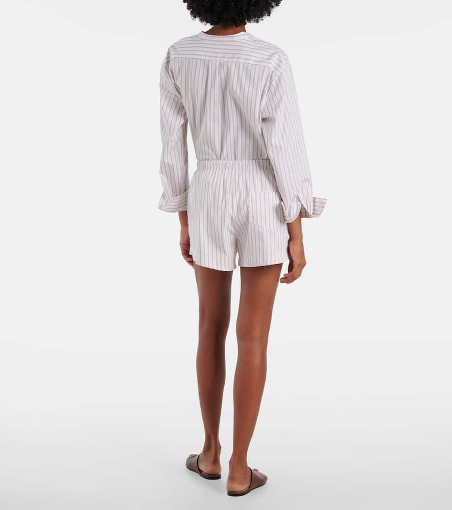 Yoshi striped cotton-blend twill boxers