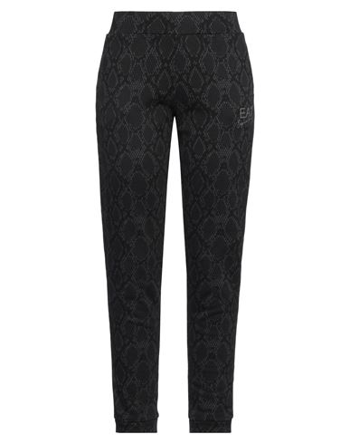 Ea7 Woman Pants Black Size S Cotton, Polyester