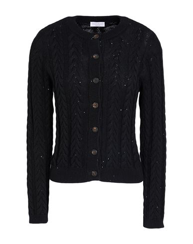 Woman Cardigan Black Size M Cotton, Polyester