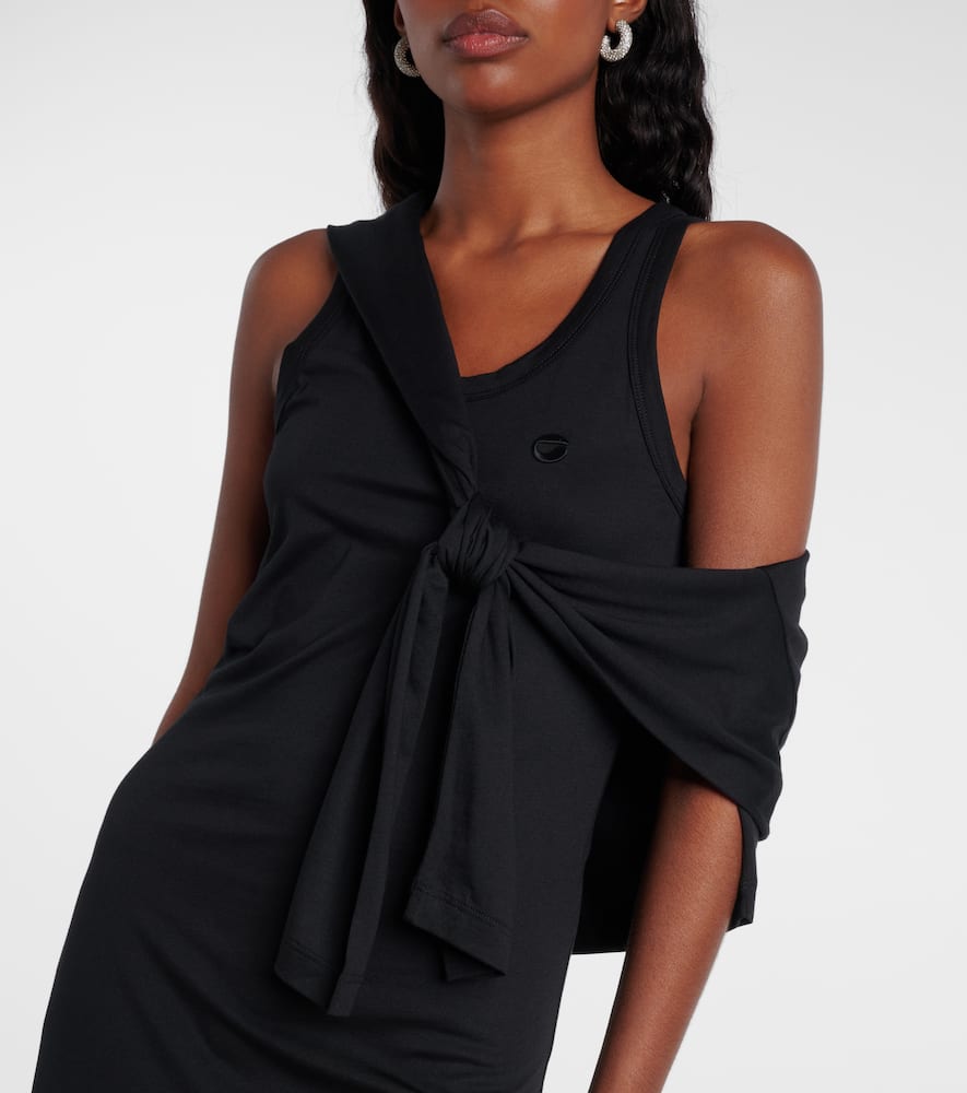 Layered cotton-blend jersey maxi dress