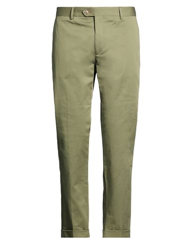Man Pants Sage green Size 36 Cotton, Elastane