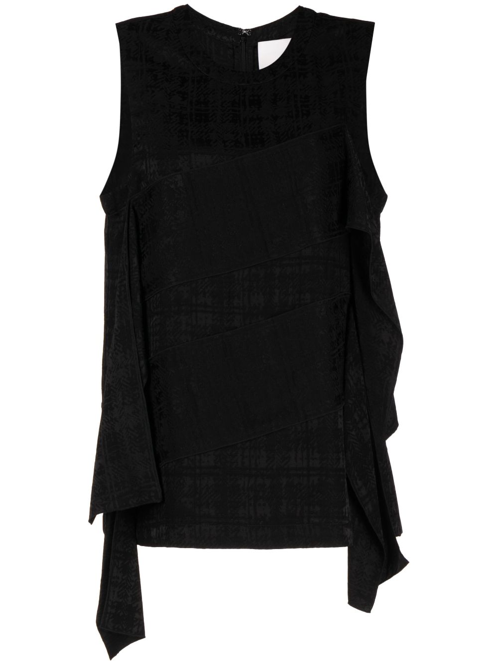 Panelled-design sleeveless top - Black