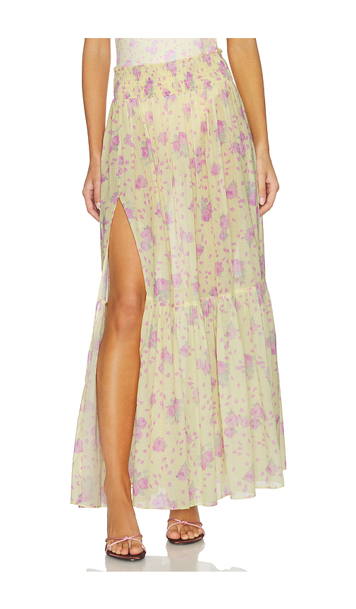 LoveShackFancy Umber Skirt in Lemon. - L also in M, S