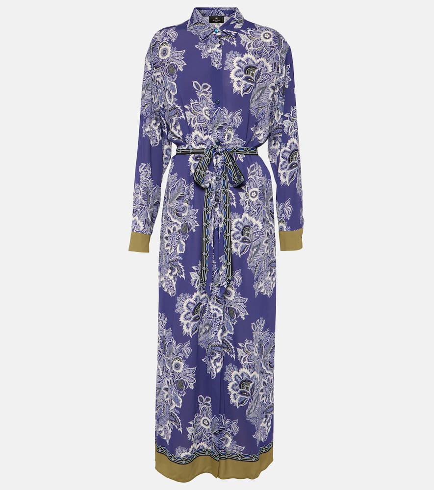 Printed shirt midi dress