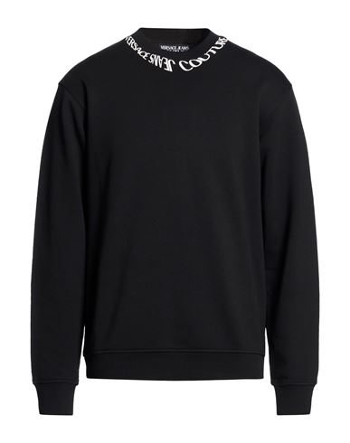 Man Sweatshirt Black Size L Cotton, Elastane