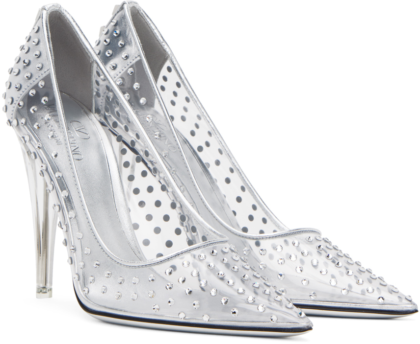 Silver rockstud heels