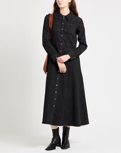 Woman Maxi dress Black Size 2 Cotton, Elastane