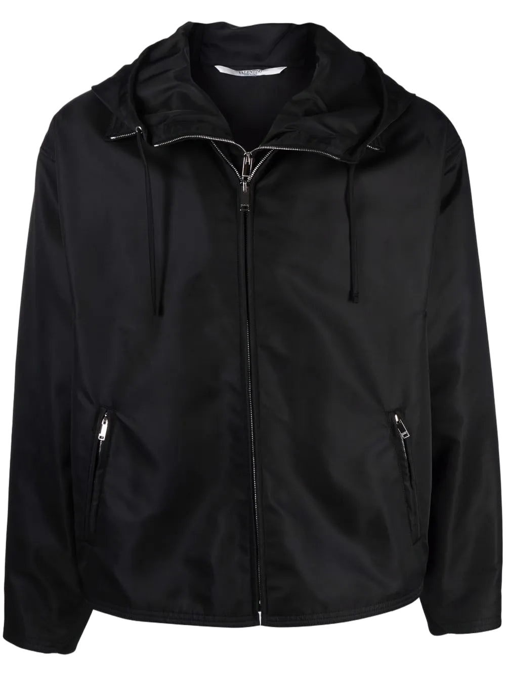 Dual Zip-Detail Hooded Hooded Jacket — Black