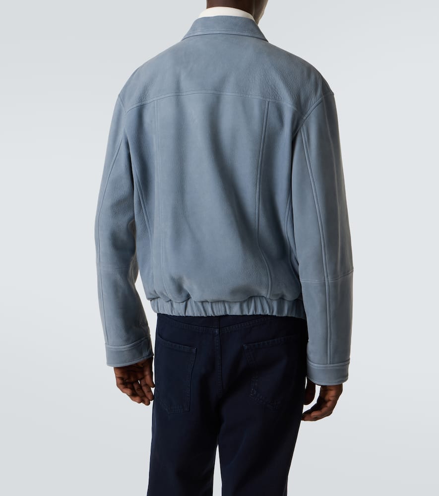 Leather blouson jacket