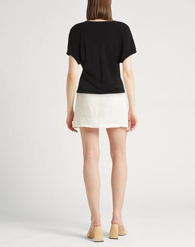 Woman Top Black Size 10 Acetate, Silk