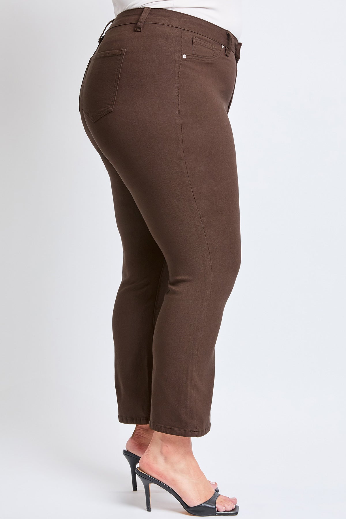 Women's Plus Hyperstretch Cropped Kick Flare Pants, Cocoa