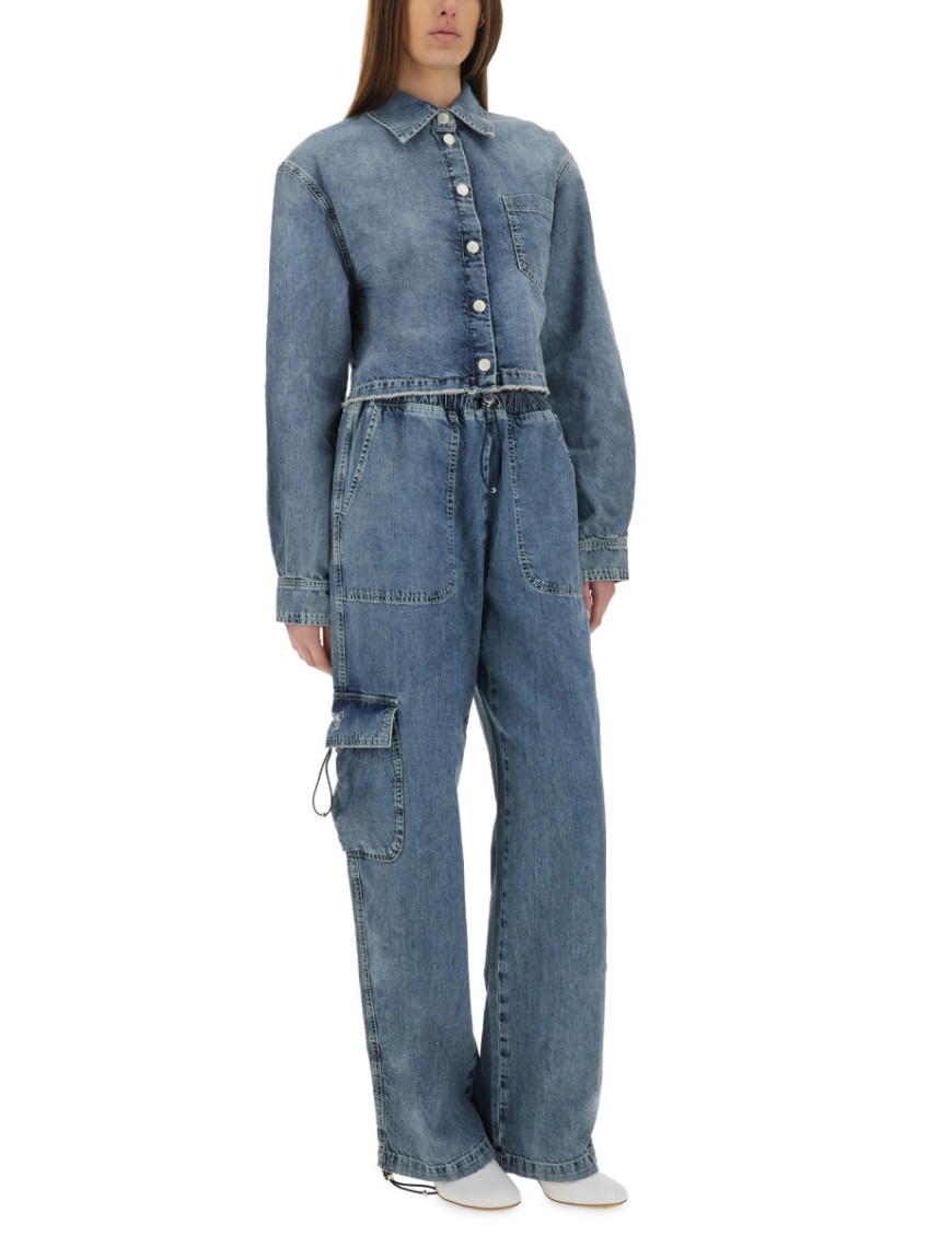 Moschino - pocketed cropped denim jacket