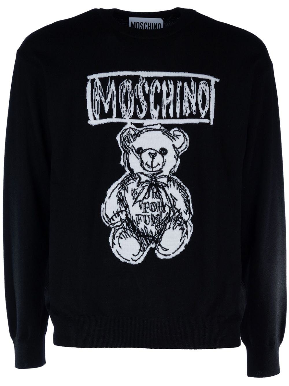 Teddy Bear-intarsia jumper - Black