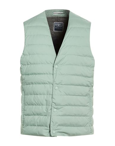 Man Vest Sage green Size 40 Polyester