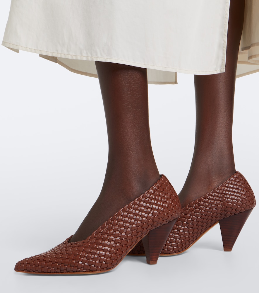 Samia woven leather pumps