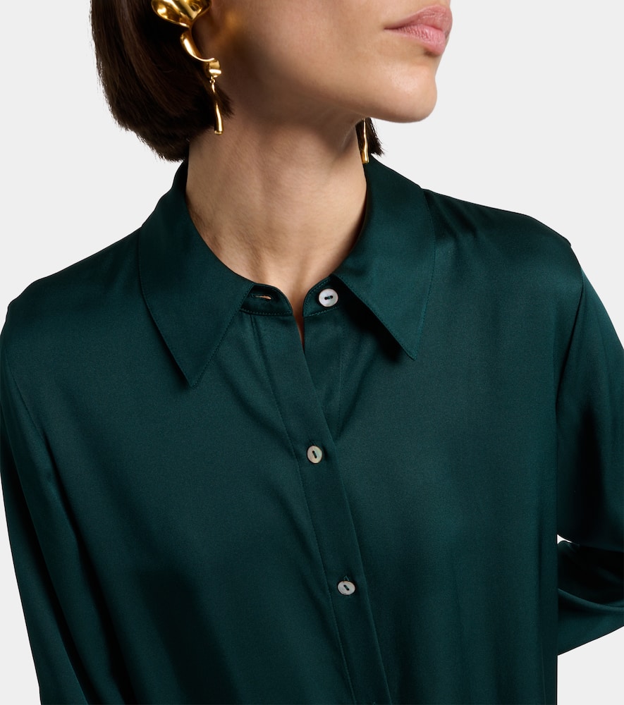 Silk-blend satin shirt
