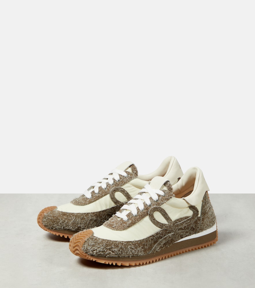 Flow Runner suede-trimmed sneakers