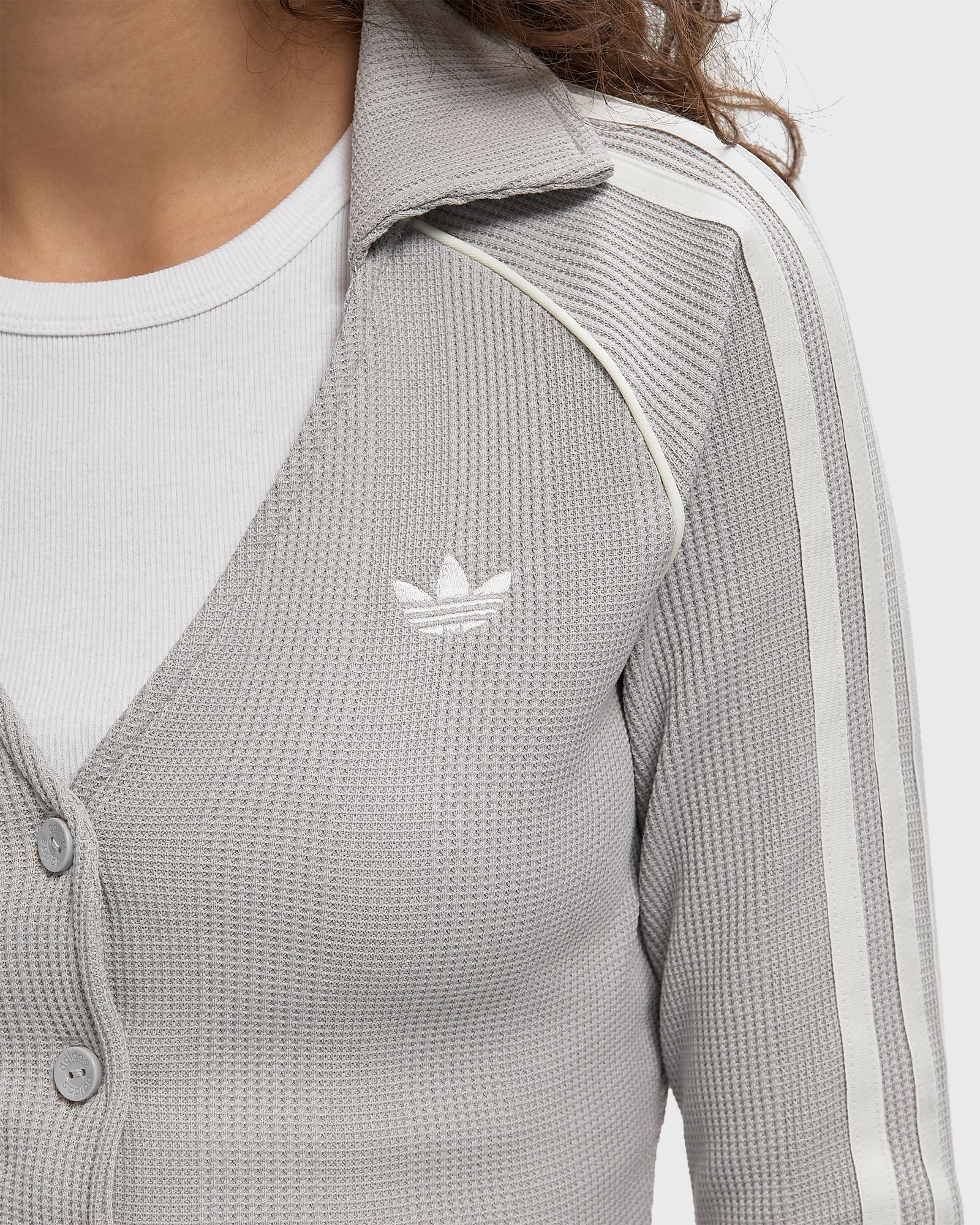 BUTTON DOWN TOP grey female Longsleeves now available at BSTN