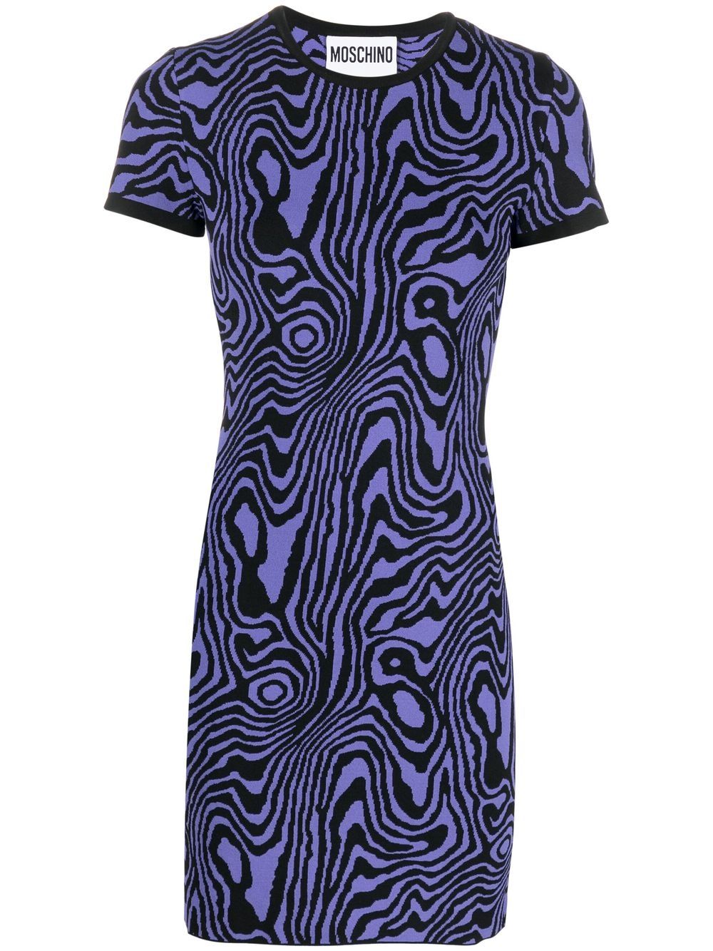 Swirl-pattern knitted minidress - Purple