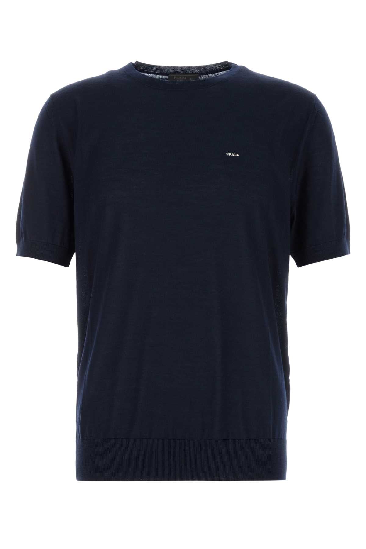 Virgin Wool Crew-Neck Sweater — Navy