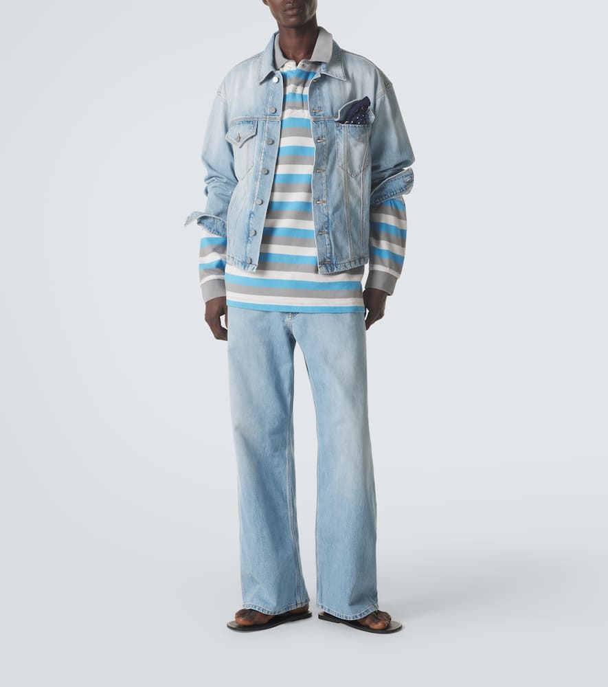 Striped cotton polo shirt