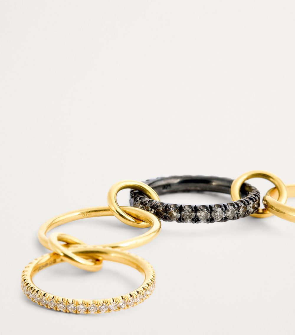 Yellow Gold, Silver And Diamond Noelle Ring