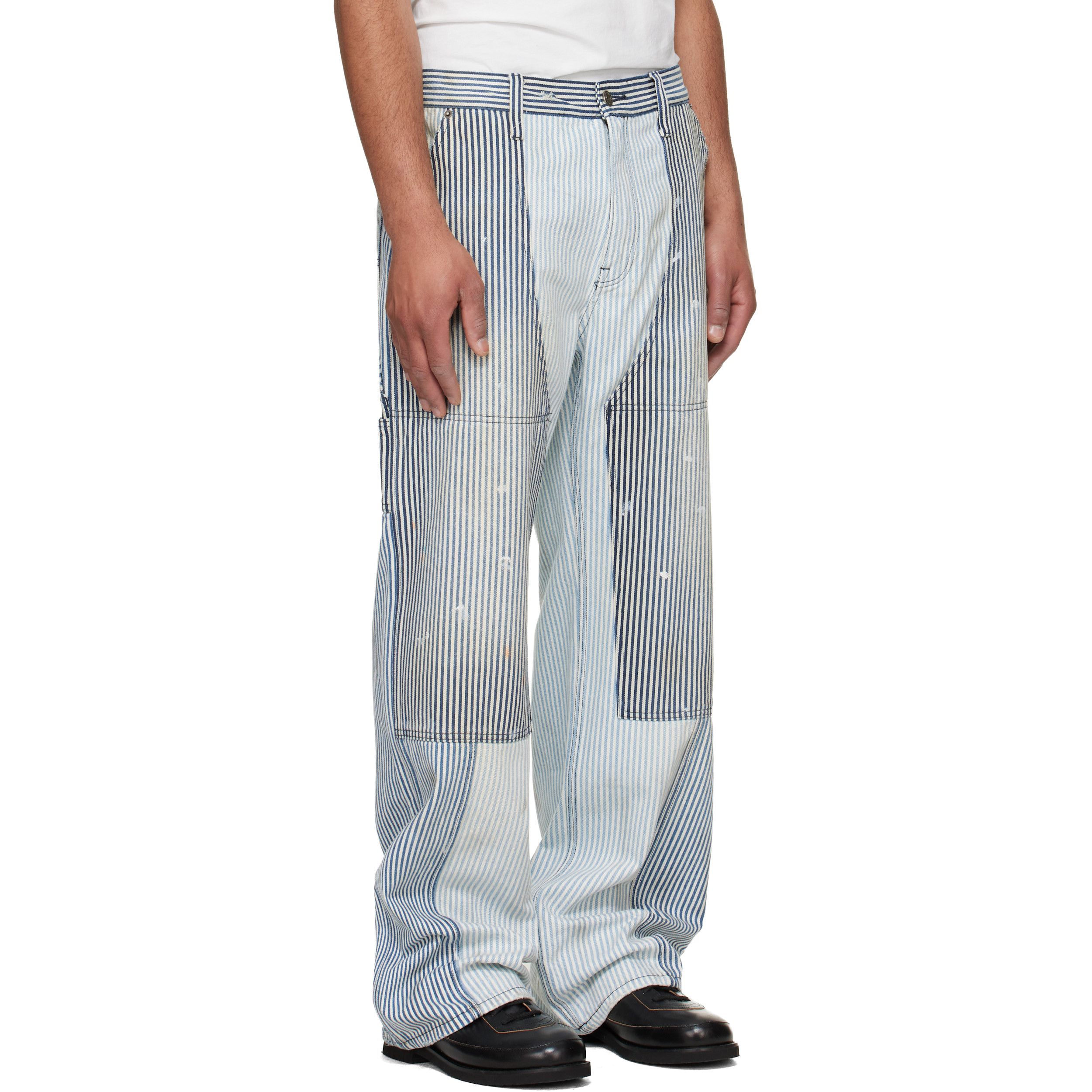 Blue & White Max Hickory Stripe Union Work Jeans