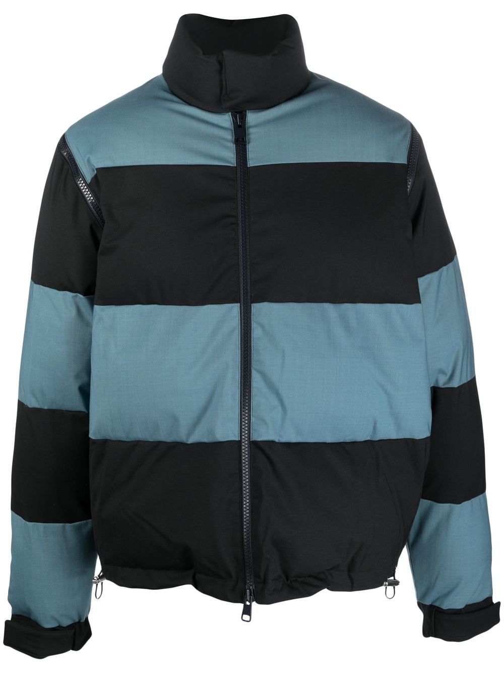 Striped puffer jacket - Blue