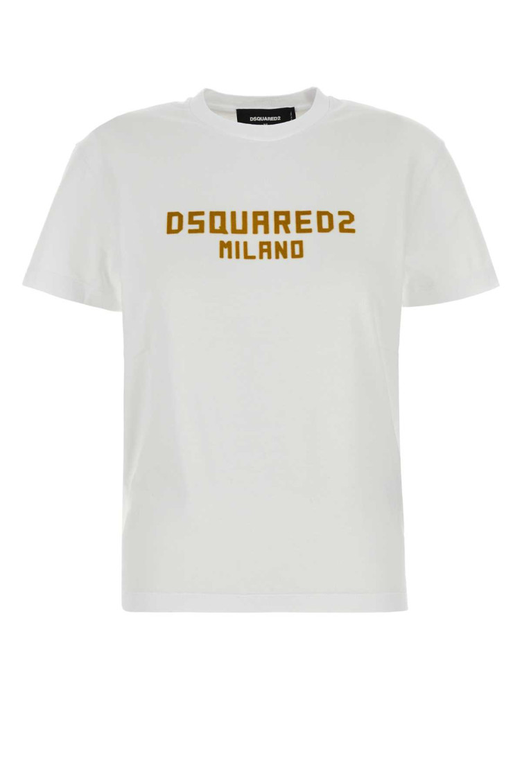 Flocked-logo T-shirt - White