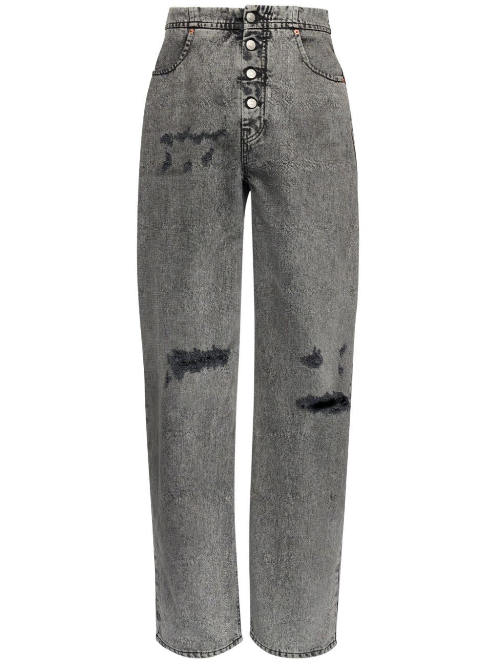Distressed wide-leg jeans - Black