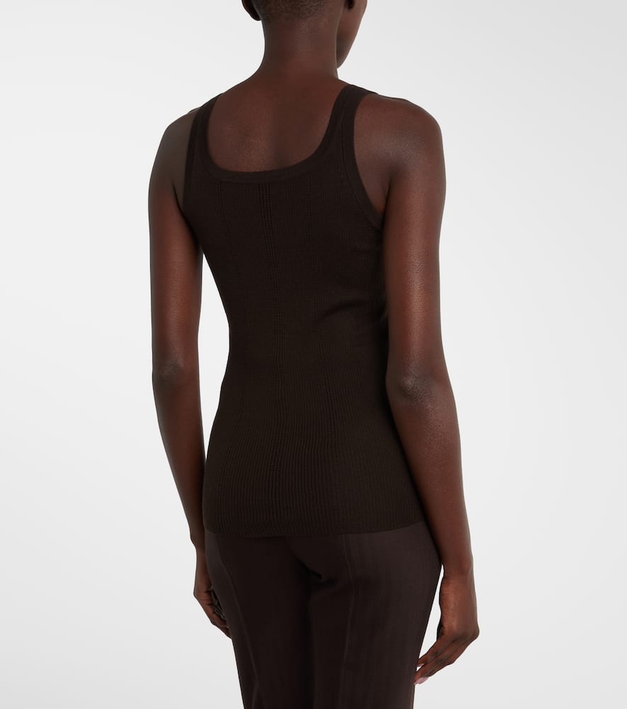 Pointelle wool tank top