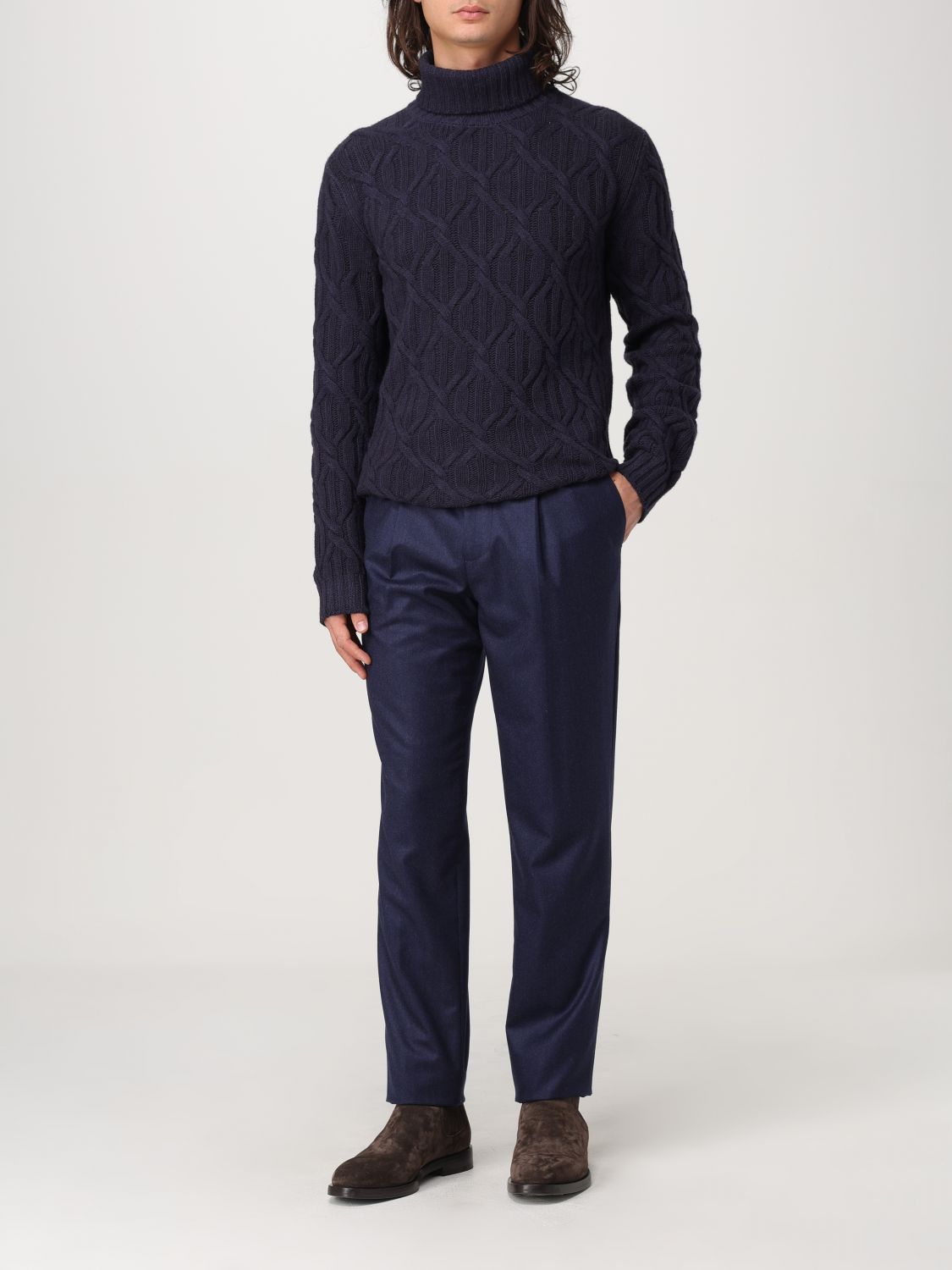 Slim-cut chino trousers - Blue
