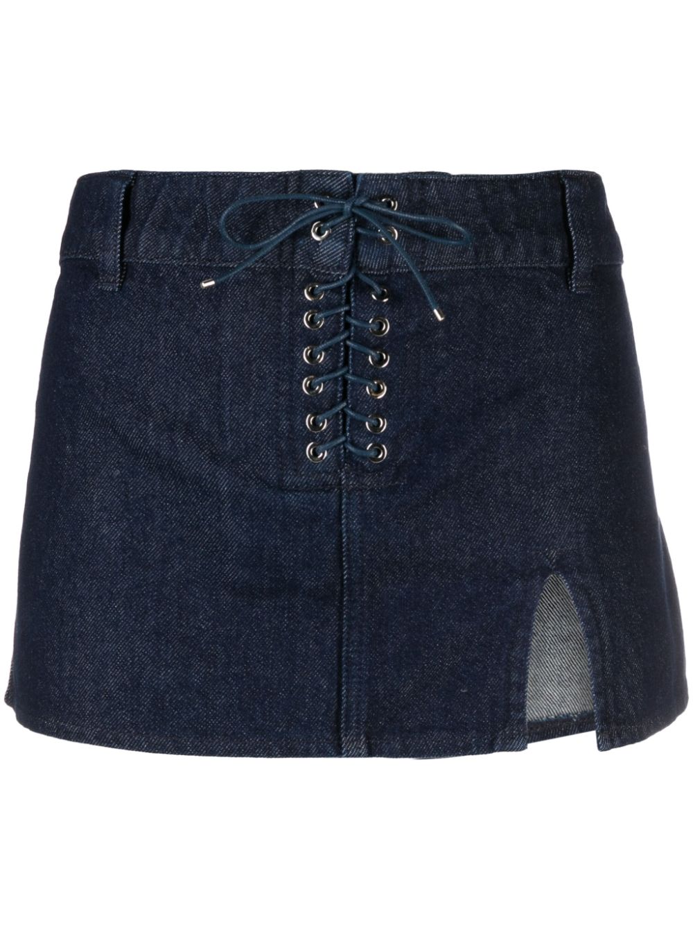 Side-slit denim shirt - Blue