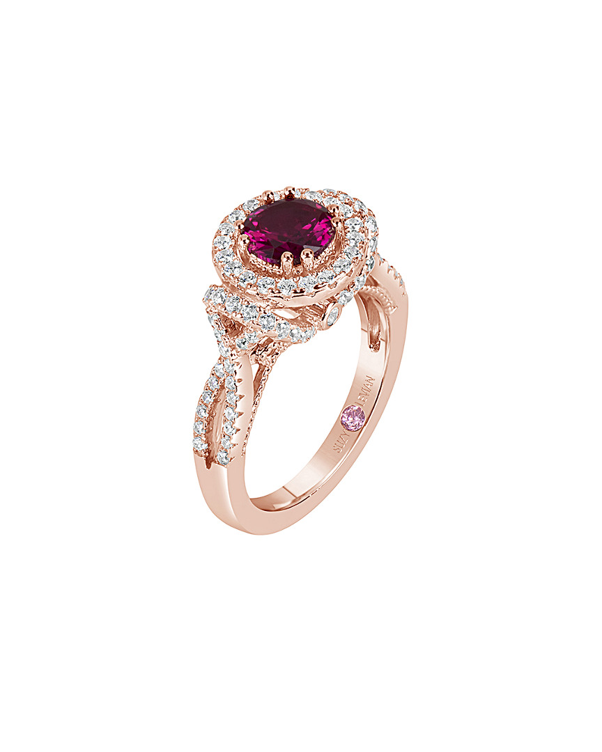 Rose Plated Cz Anniversary Ring