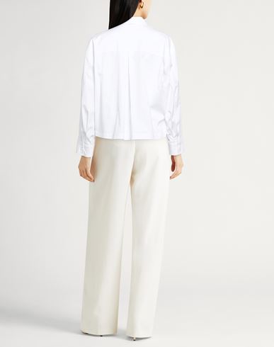 Woman Shirt White Size 6 Cotton, Elastane