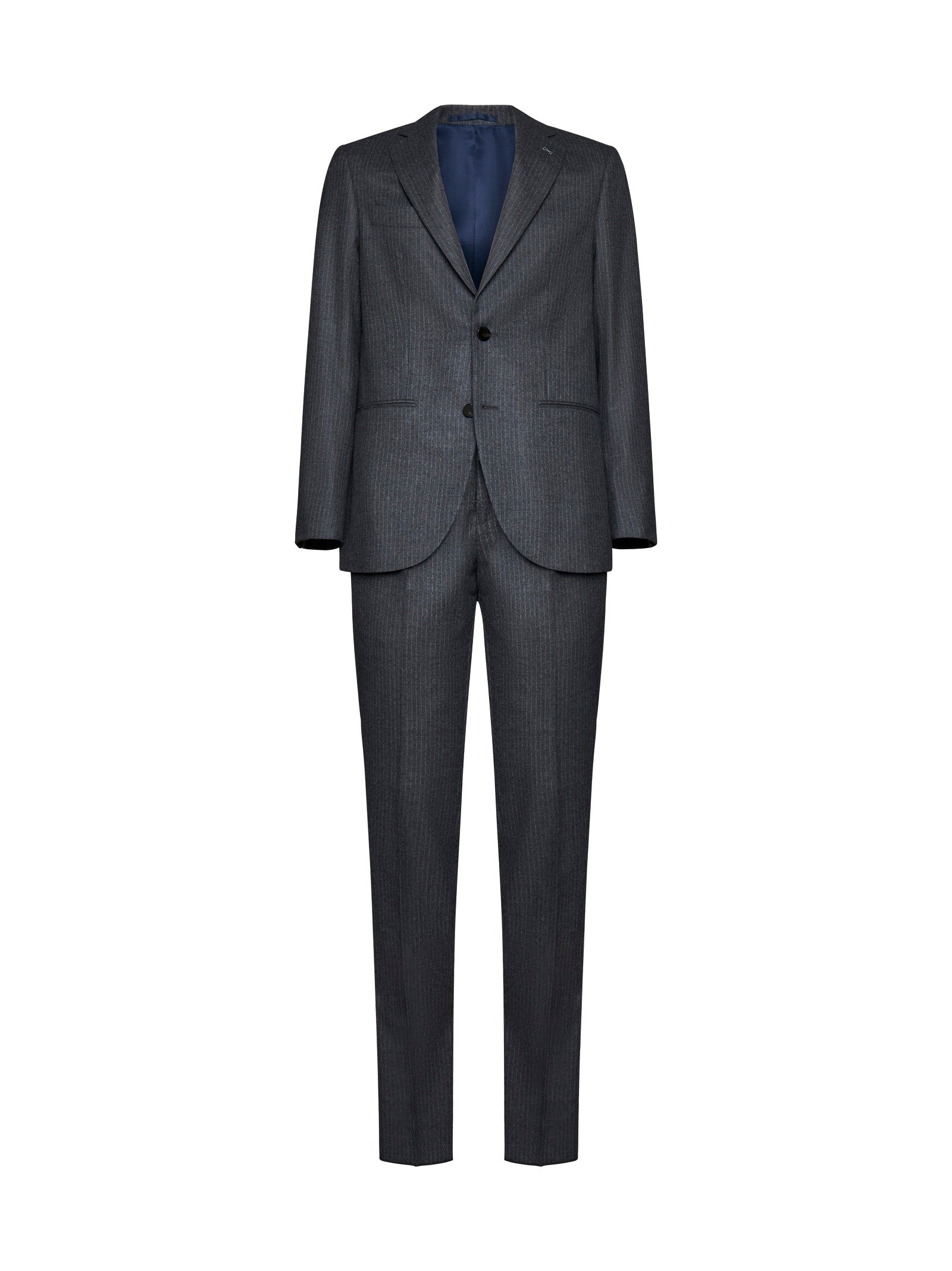 Fine Pinstripe Virgin Wool Suit — Gray