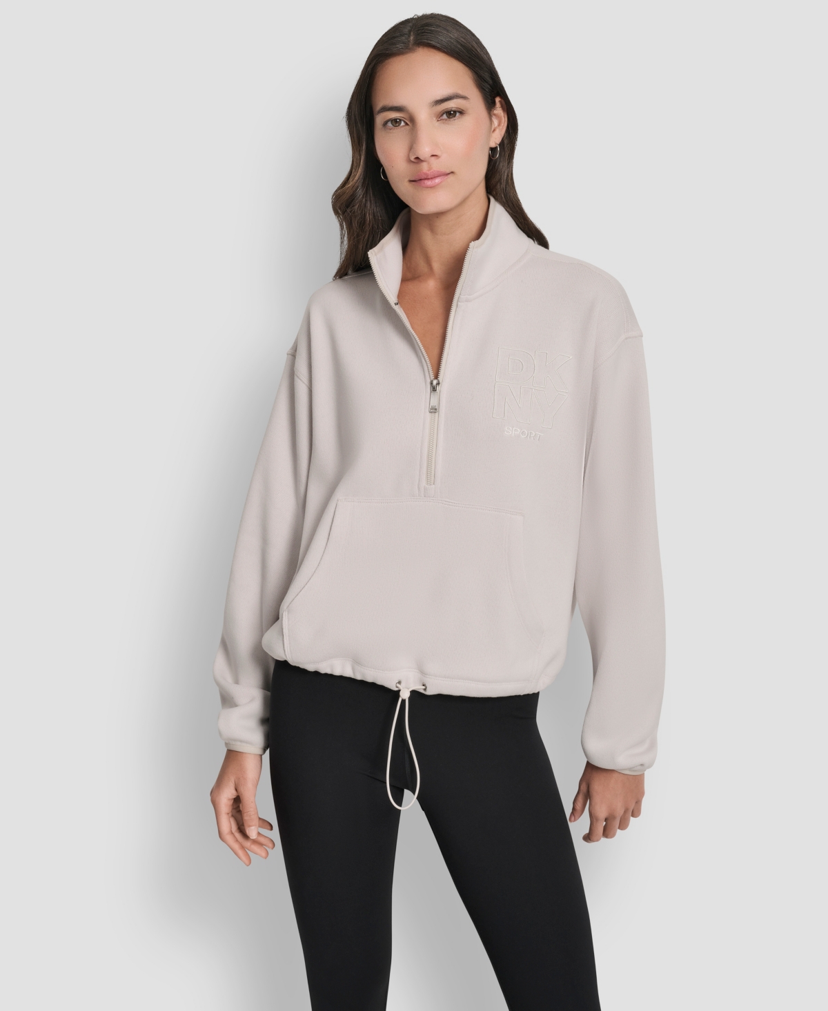 Dkny Women's Half-Zip Long-Sleeve Sweater - Oat