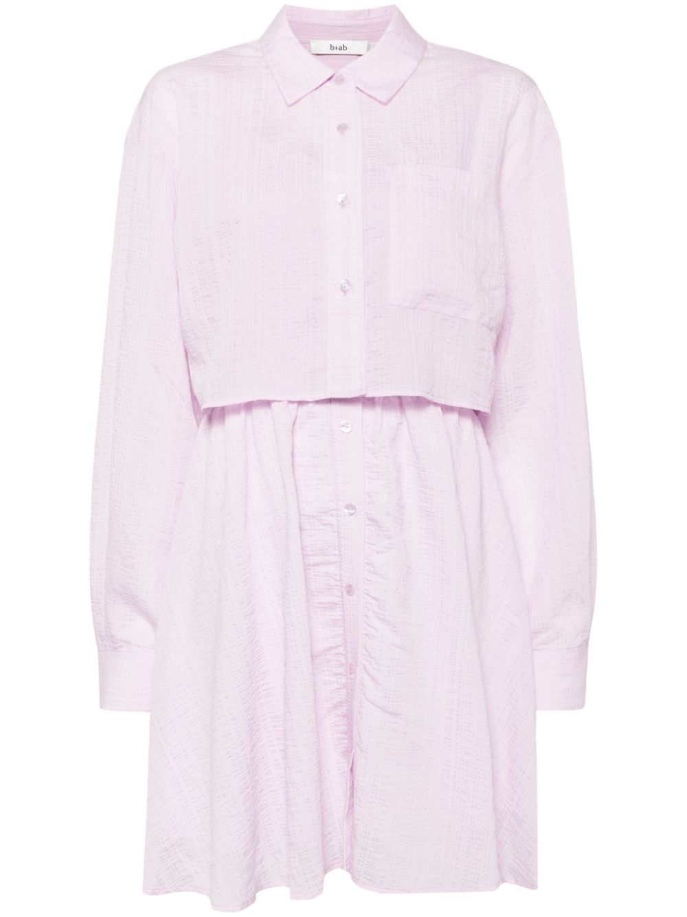 Crinkled two-piece dress set - Pink