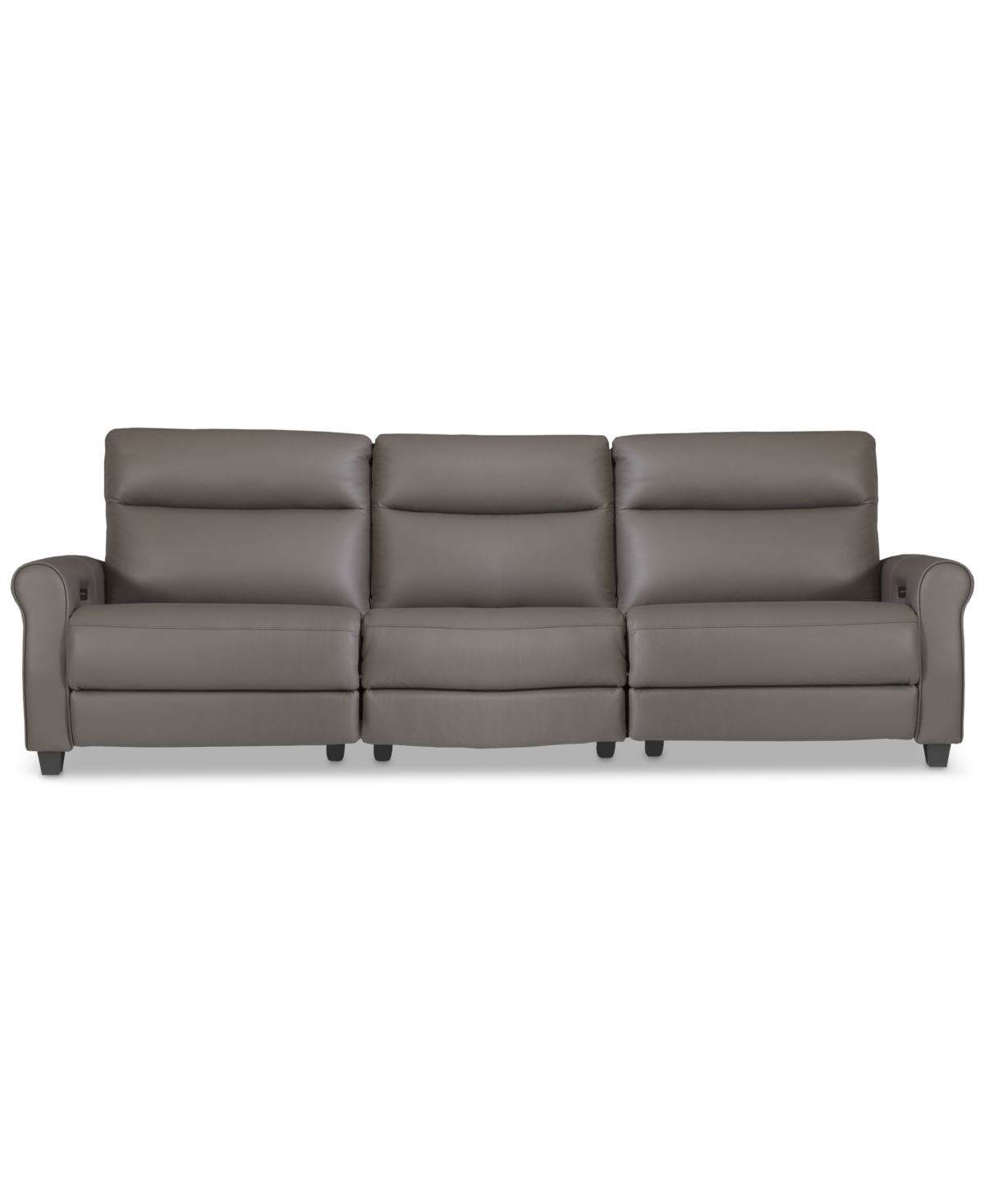 Thandler 3-Pc. Leather Sofa with 2 Power Recliners and 1 Drop Down Table, Exclusively at Grey