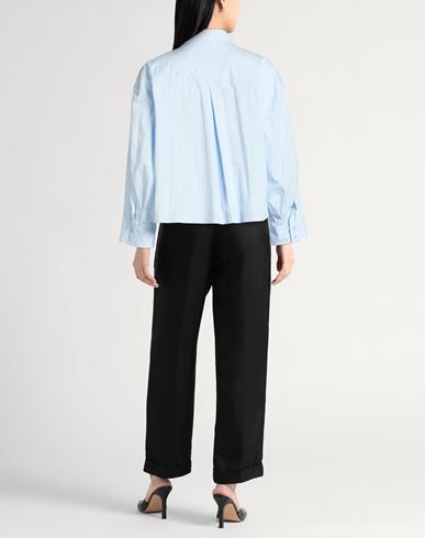 Woman Shirt Sky blue Size 10 Cotton, Elastane