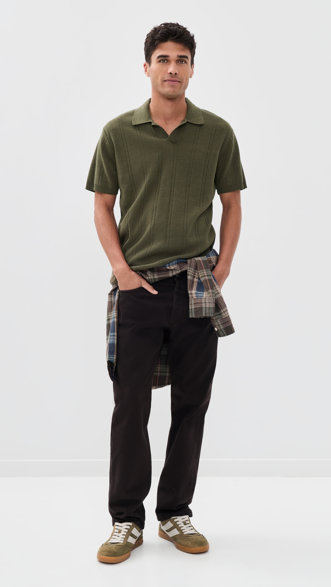 The Valencia Sweater Polo Cilantro Rib