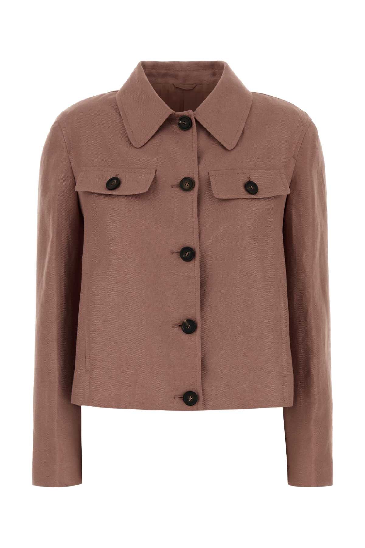 Linen Shirt Jacket Jacket — Taupe