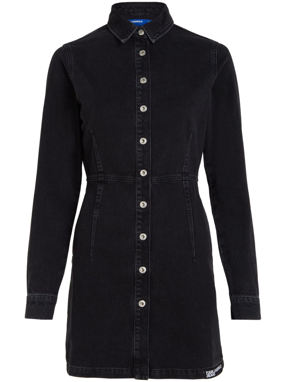 Logo-patch denim minidress - Black