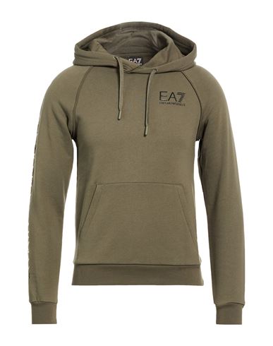 Man Sweatshirt Military green Size 4XL Cotton, Polyester