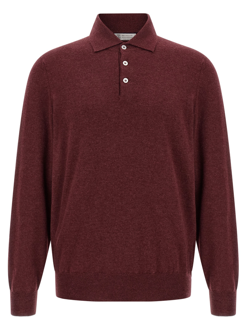Knitted polo shirt - Red