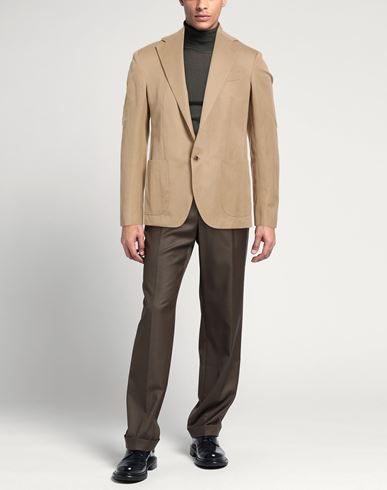 Man Blazer Camel Size 38 Cotton, Linen