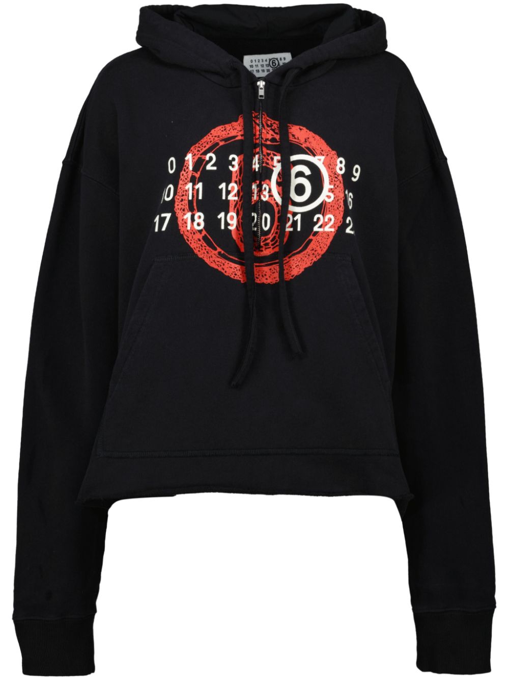 Numbers-motif hoodie - Black
