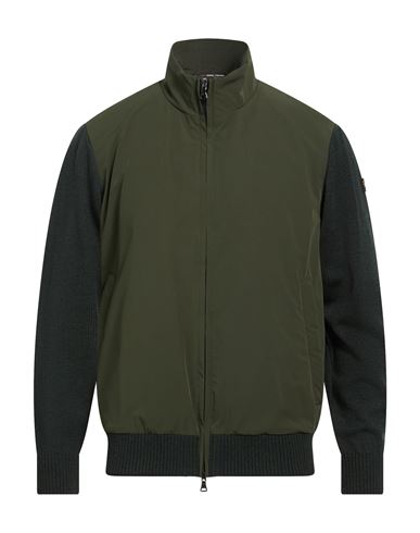 Man Jacket Military green Size L Virgin Wool, Polyester, Elastane