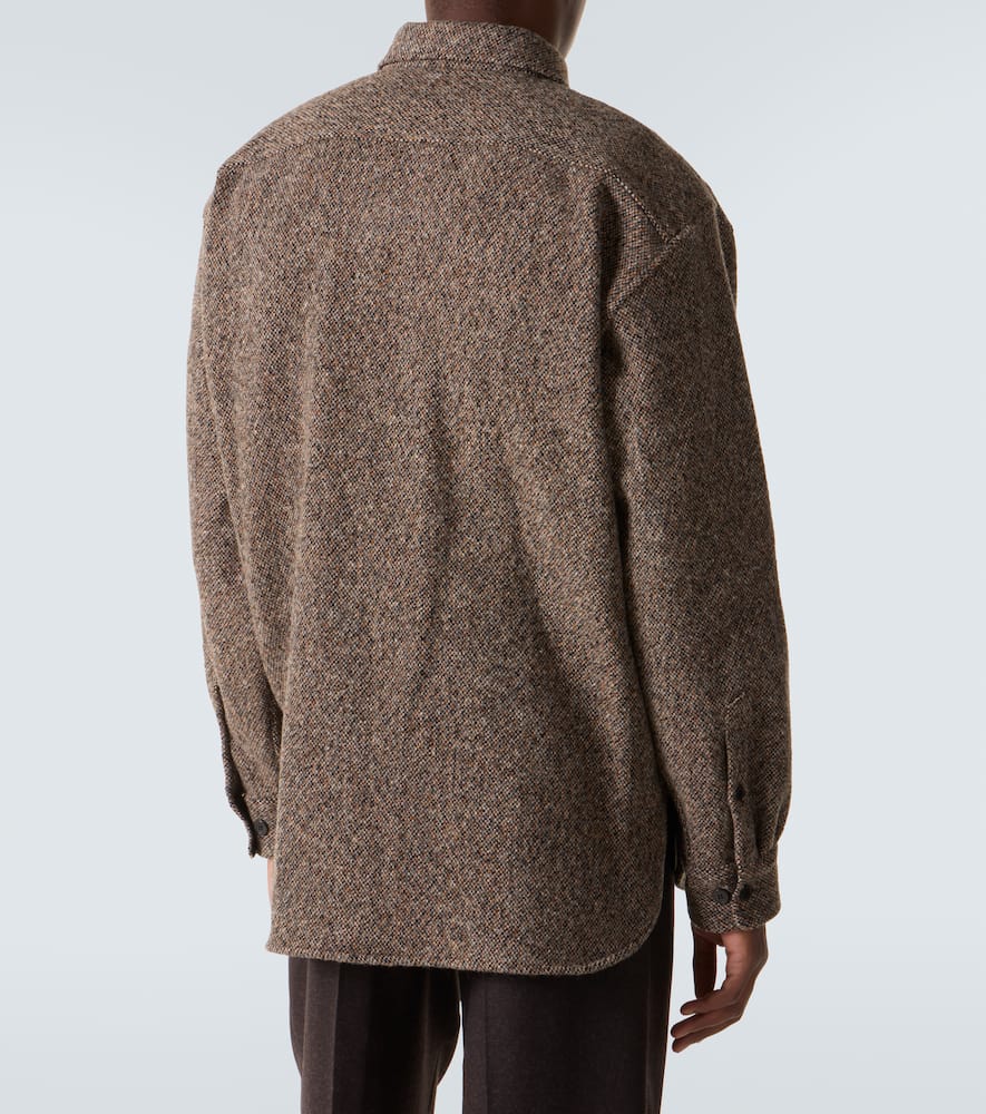 Wool and cotton-blend tweed overshirt